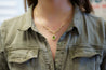 Vintage Pear Cut Green Peridot Drop Pendant Necklace with Diamonds in 18K Yellow Gold-Necklace-ASSAY