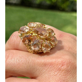 Vintage Pear Shape Tourmaline Cluster Ring in 14k Gold – Assay Jewelers