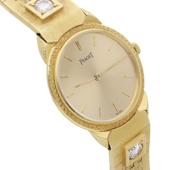 Vintage Piaget 18K Gold 0.50 Carat Diamond Bracelet Champagne Dial Watch – Assay Jewelers