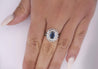 Vintage Platinum 1.18 Carat Oval Blue Sapphire & Diamond Halo Filigree Ring