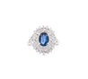 Vintage Platinum 1.18 Carat Oval Blue Sapphire & Diamond Halo Filigree Ring