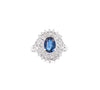 Vintage Platinum 1.18 Carat Oval Blue Sapphire & Diamond Halo Filigree Ring