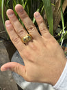 Vintage Potter & Mellen "Owl" Chrysoberyl Cats-Eye Men's Brushed 18k Gold Ring