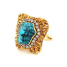 Vintage Raw Turquoise and Diamond Ring and Earring Set in 18k Gold-Assay Jewelers-ASSAY