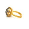 Vintage Retro 22K Carved Yellow Gold and Round Ball Diamond Cluster Ring-Rings-ASSAY