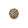 Vintage Retro 22K Carved Yellow Gold and Round Ball Diamond Cluster Ring-Rings-ASSAY