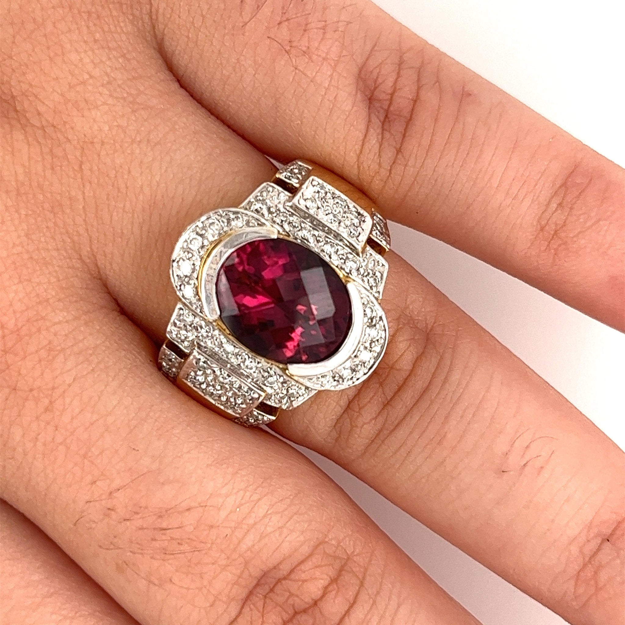 Toi-Moi White Opal, Rubellite Tourmaline Diamond Ring | YAEL Designs