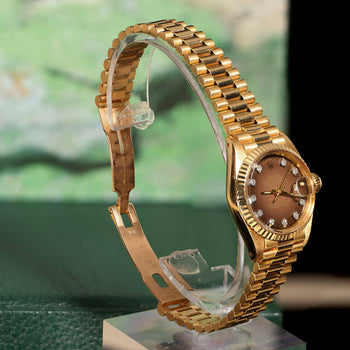 Vintage Rolex 6917 Datejust Presidential 26mm Brown Diamond Dial Gold Watch – Assay Jewelers