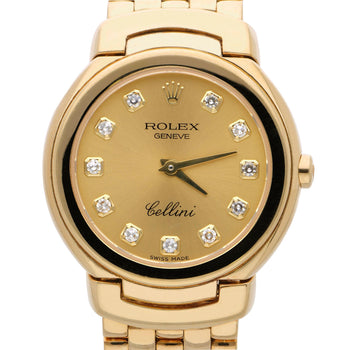 Vintage Rolex Cellini 6621 Diamond Hour Marker 18K Gold 26mm Watch – Assay Jewelers