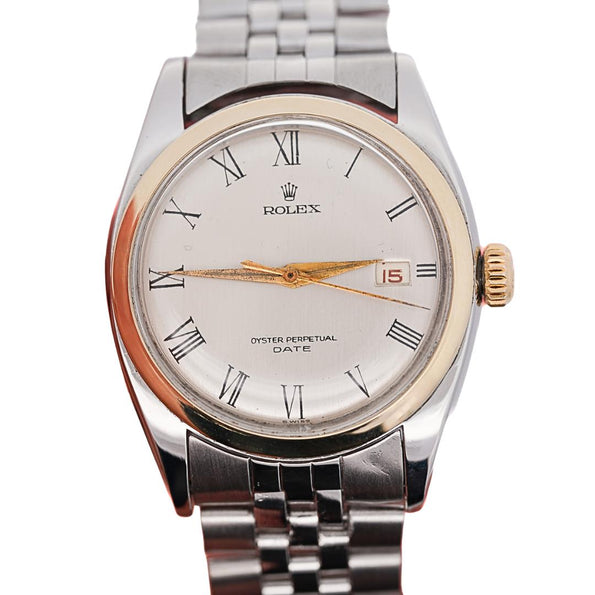 Vintage Rolex Oyster Perpetual Date Two-Tone Steel & Gold Jubilee Bracelet Watch