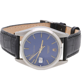 Vintage Rolex Oysterdate Precision 6694 Blue Dial Steel 1977 Leather Strap Watch – Assay Jewelers