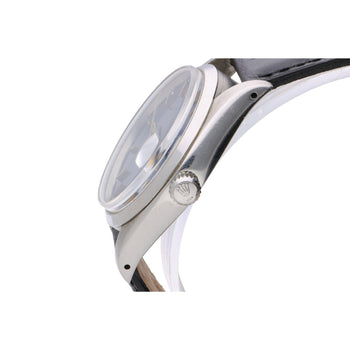 Vintage Rolex Oysterdate Precision 6694 Blue Dial Steel 1977 Leather Strap Watch – Assay Jewelers