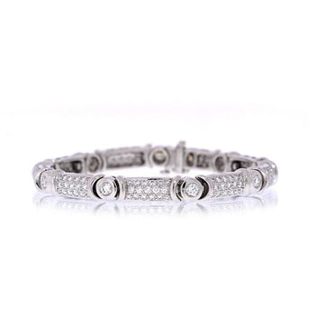 Vintage Suna Signed 7 carat Natural Diamond and Platinum Bracelet, 7 inches, 6mm – Assay Jewelers