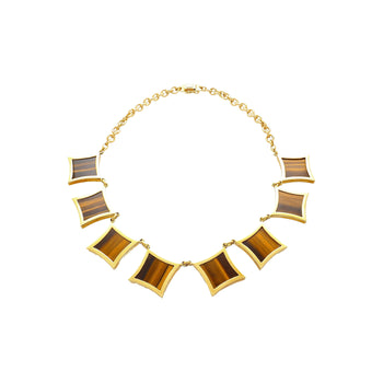Vintage Tigers Eye Quartz and 18K Gold Necklace, G. Vascellari Signed – Assay Jewelers