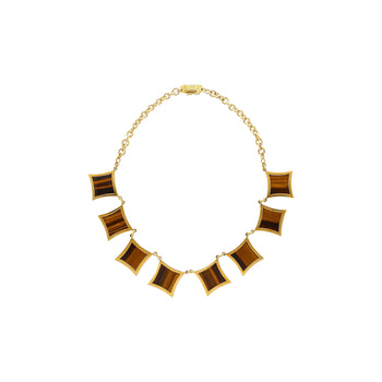 Vintage Tigers Eye Quartz and 18K Gold Necklace, G. Vascellari Signed – Assay Jewelers