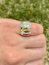 Vintage Yellow Sapphire Mens Ring