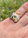 Vintage Yellow Sapphire Mens Ring