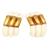 White Agate & 18K Yellow Gold Earring & Link Necklace Jewelry Set