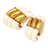 White Agate & 18K Yellow Gold Earring & Link Necklace Jewelry Set