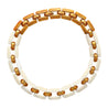 White Agate & 18K Yellow Gold Earring & Link Necklace Jewelry Set