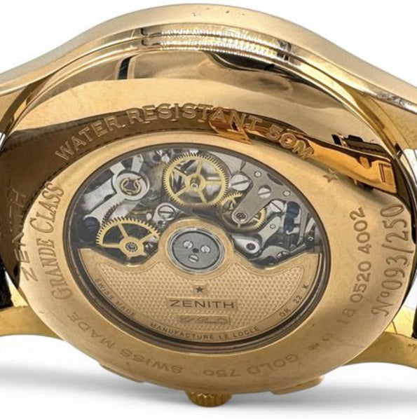 Zenith El Primero Grande Class Chronograph Automatic 18K Rose Gold Black Watch