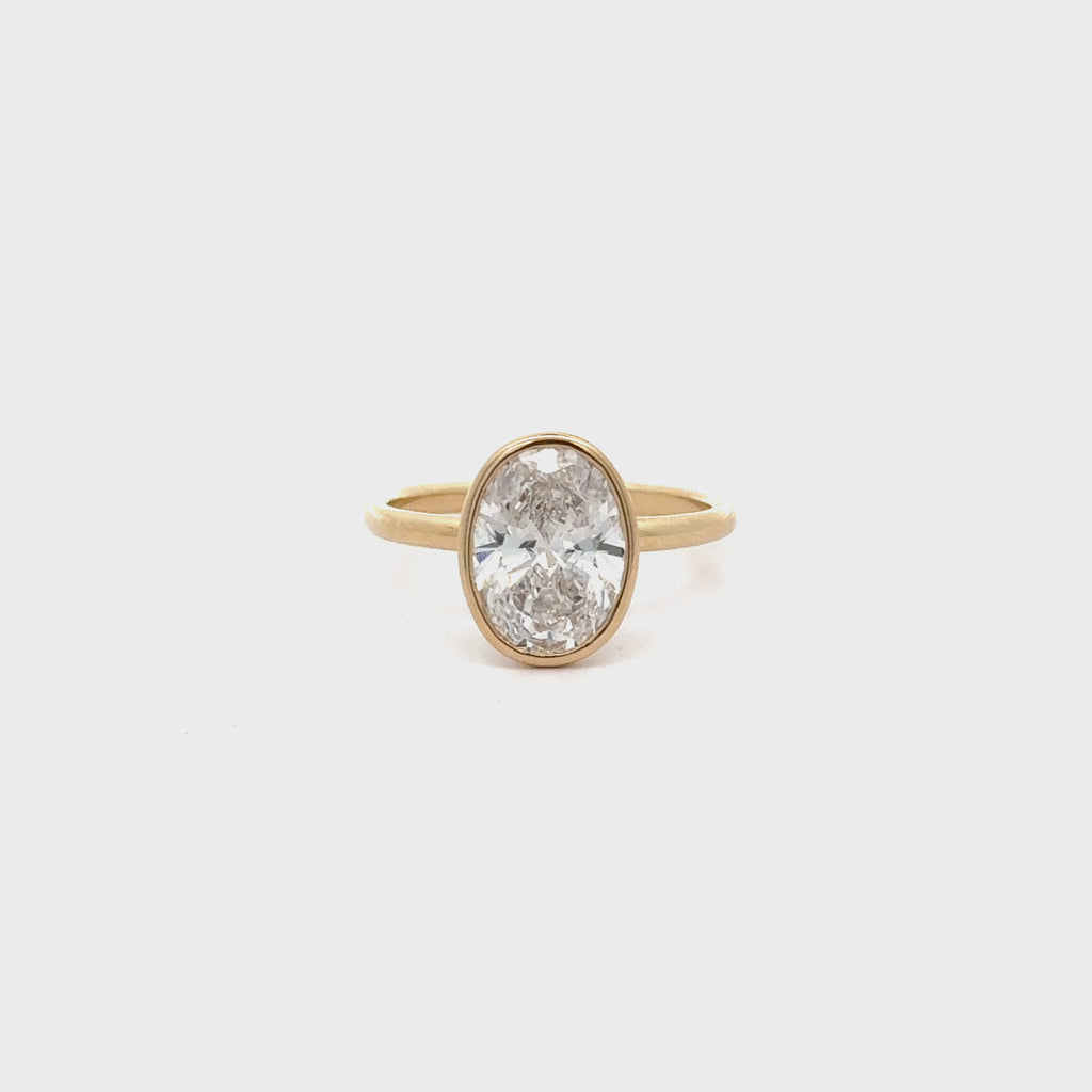 2.48 Carat Lab-Grown Diamond Bezel-Set 14K Yellow Gold Solitaire Engagement Ring