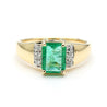 1.60 Carat Emerald & Diamond 14K Gold Classic Set Ring