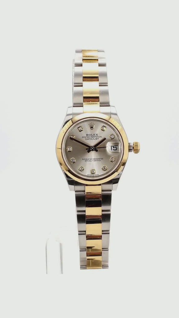 Rolex Datejust 31mm Silver Diamond Dial Two-Tone Yellow Gold Steel Watch
