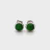 Certified Jadeite Jade A Platinum Stud Earrings