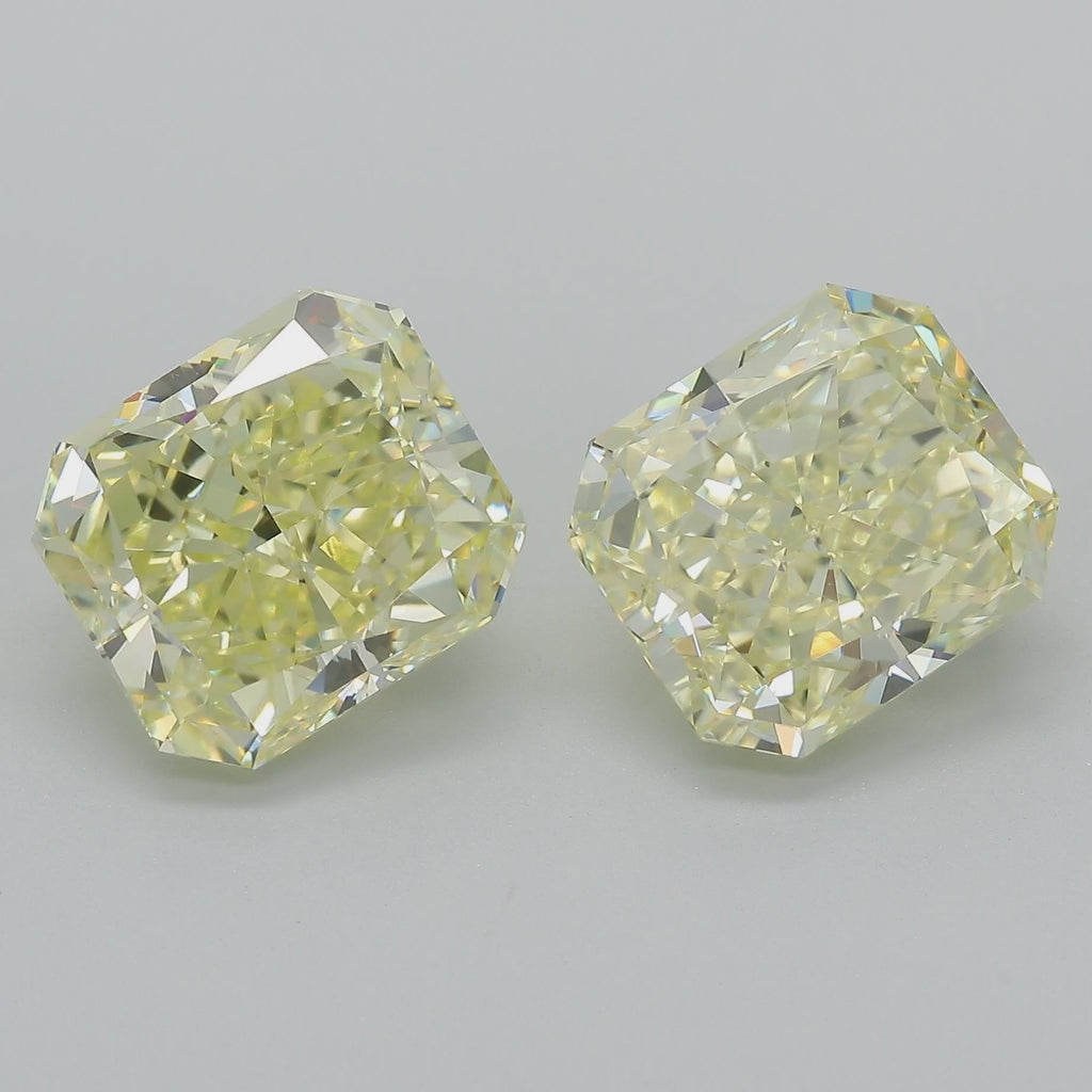 GIA Certified 10.52 Carat Fancy Light Yellow Diamond 18K Gold Bezel Stud Earring