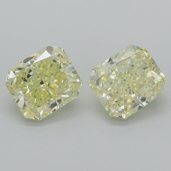 GIA Certified 10.52 Carat Fancy Light Yellow Diamond 18K Gold Bezel Stud Earring