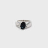 2.03 Carat Oval Cut Sapphire with Diamond Accent Bypass Platinum Ring