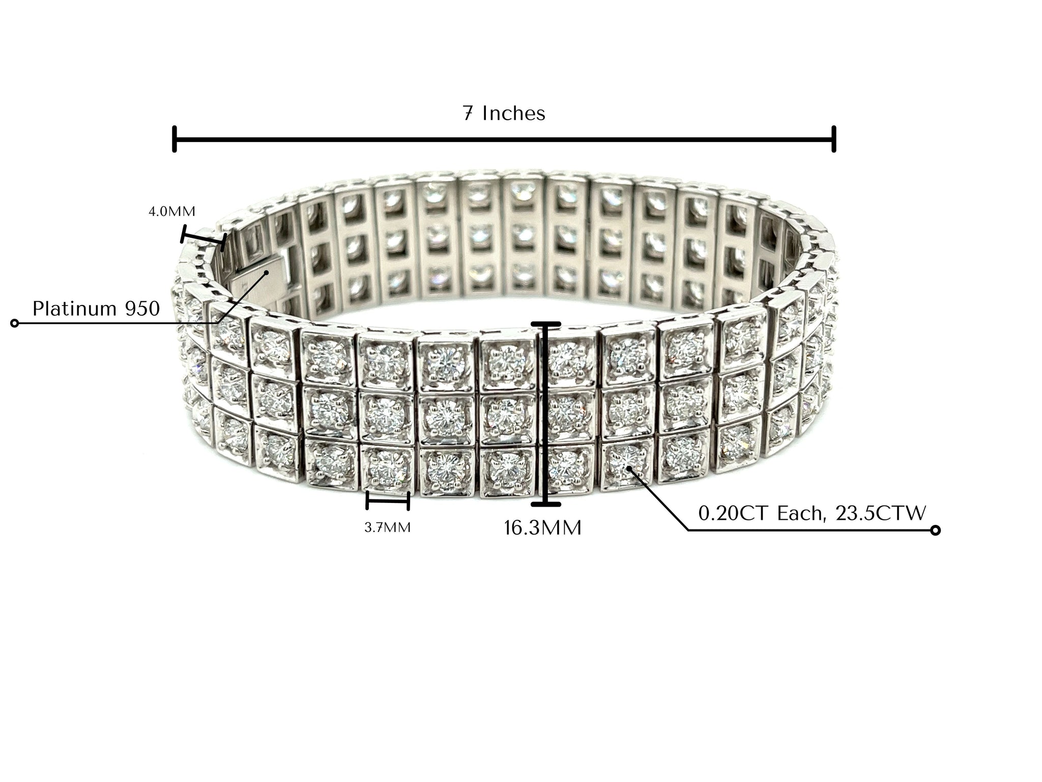 Elastic 4-Row Crystal Tennis Anklet | Classy Women Collection