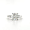 3 Carat Cushion Cut Lab Grown Diamond With Baguette Side Stones in Platinum-Rings-ASSAY