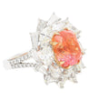 9.10 Carat Ceylon No Heat Padparadscha Pinkish Orange Sapphire and Diamond Ring-Rings-ASSAY