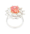 9.10 Carat Ceylon No Heat Padparadscha Pinkish Orange Sapphire and Diamond Ring-Rings-ASSAY