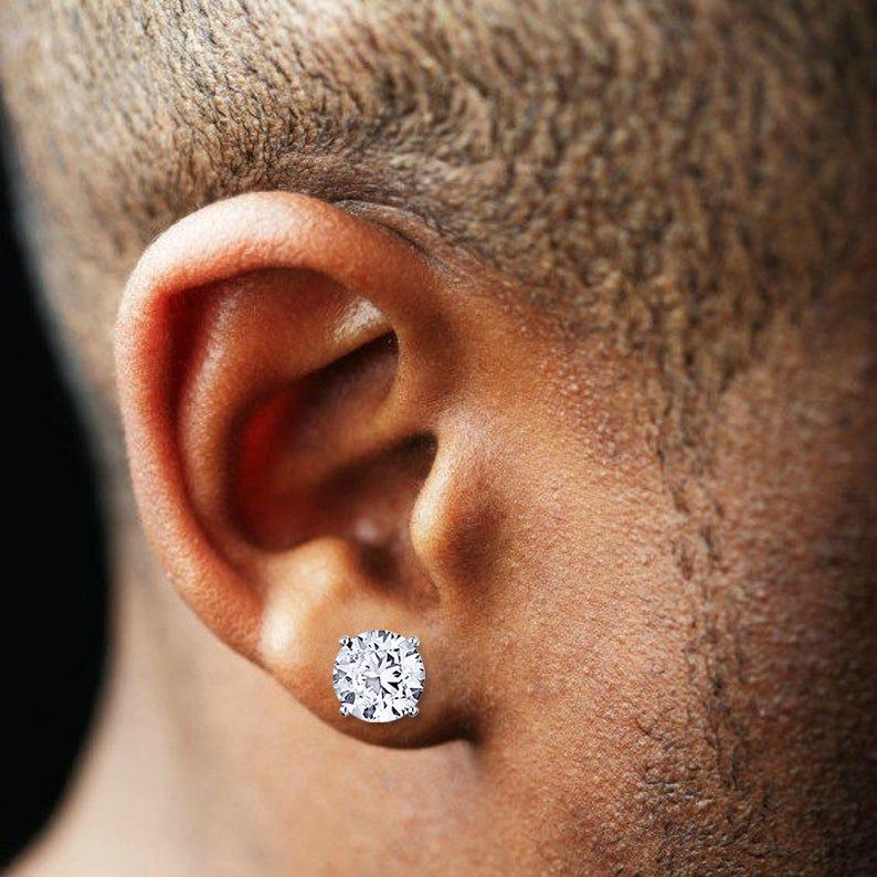 Men's 1/6 CT. T.W. Multi-Diamond Stud Earrings in 10K Gold | Zales